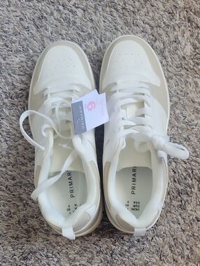 Primark White and Beige Low-Top Trainers